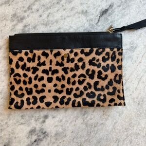 J. Crew Leopard Print Tote with Leather Accents